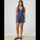thumbnail image 4 of Conjunto de Dos Piezas de Mezclilla para Mujer, Informal, Sin Mangas, con Cuello en V, Chaleco Vaquero y Pantalones Cortos de Cintura Alta, Conjunto Deportivo Azul L, 4 of 10