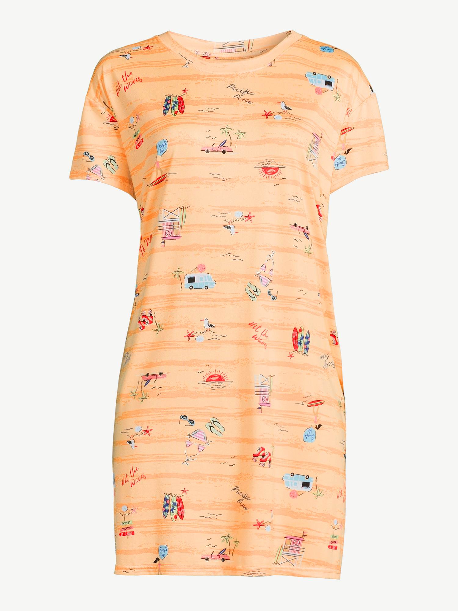 Joyspun Womens Print Sleepshirt With Pockets Sizes Sm To 2x3x