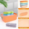 thumbnail image 3 of 4 Pack Small Plastic Portable Storage Container Bin with Handles  Utility Organizer Basket Box for Bathroom  Closet  Cabinet  Office  Home  Gray, 3 of 7