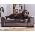 thumbnail image 1 of Sofá cama esponjosa para mascotas, mueble de madera, tapizado suave, calmante, es lavable con patas altas y almohadillas anti deslizantes, incluye cordón y almohadas decorativas. Elije moots, 1 of 11