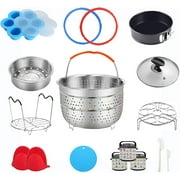 Instant Pot 6 Qt Compatible Pressure Cooker Accessories - Steamer Basket, Silicone Sealing Rings, Springform Pan, Glass Lid, Egg Bites Mold, Egg Steamer Rack and More