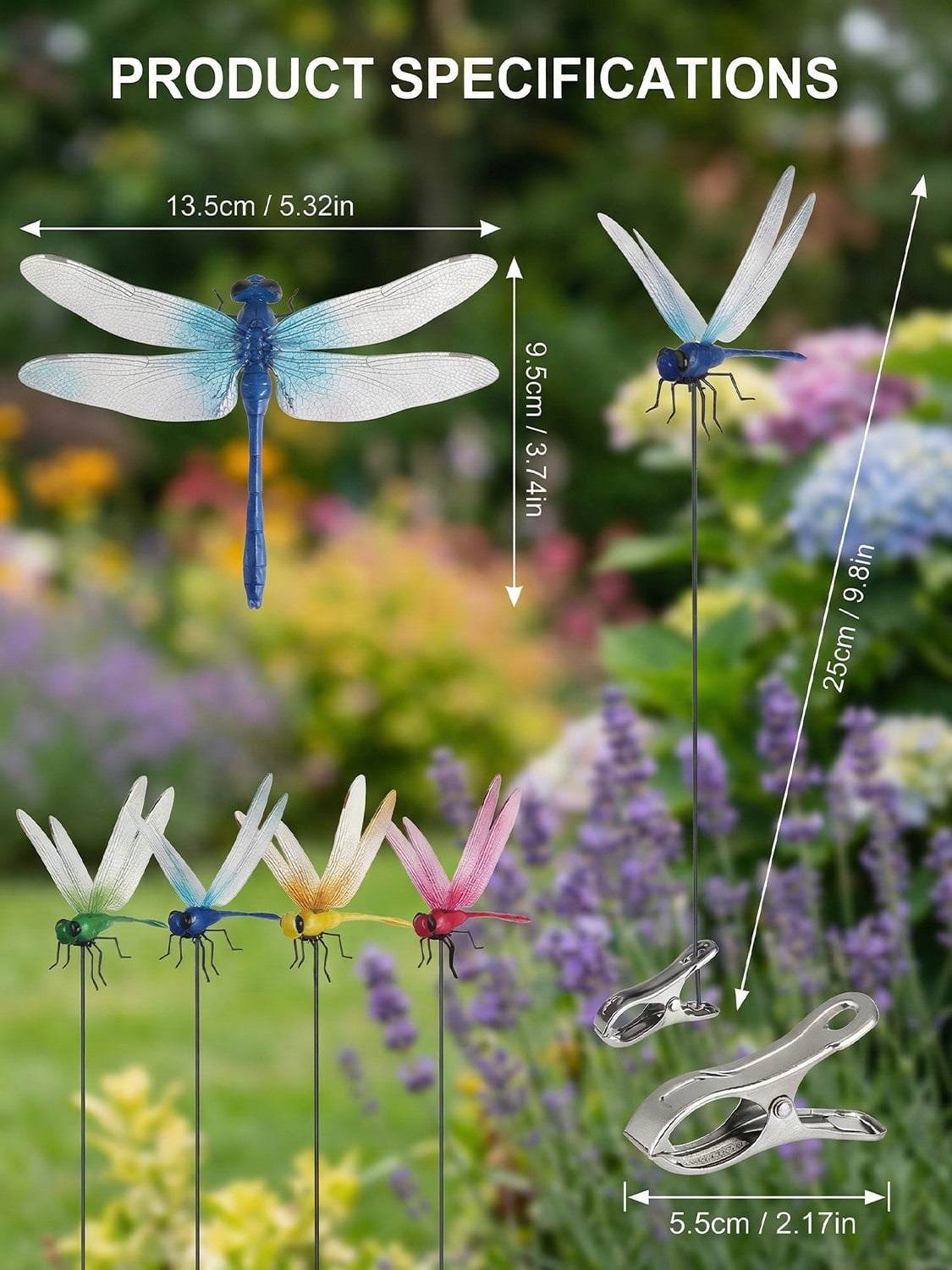 Dragon Fly Clips For Bugs Repellent Dragonfly Clip Bug Repellent To Keep Away Artificial Fake 3D Dragonflies With Clip On For Hat Outdoor Garden Yard Patio Plastic Decorative