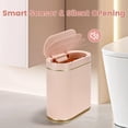 thumbnail image 4 of Bote de basura con sensor de movimiento, cubo de basura inteligente de plástico con tapa automática, papelera impermeable estrecha para baño, dormitorio, cocina y oficina (Rosa, 4 of 4