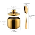 thumbnail image 2 of 3-Piece Seasoning Box with Spoon and Lid 304 Stainless Steel Condiment Canisters Pots Seasoning Jars for Spice Salt Sugar-Gold, 2 of 8
