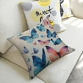 thumbnail image 5 of Colorful butterflies Linen toss pillowcase Decoration pillowcase Gift preferred 20x20" Cushion cover 2 set Sofa pillowcase Sofa bedroom living room car, 5 of 8