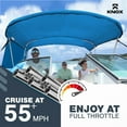 thumbnail image 2 of Knox B36-T36B-B3 6 ft. x 46 in. x 91-96 in. Universal 3 Bow Bimini Tops for Boats with Detachable Sidewalls, 900D Marine Canvas, Sun Shade Boat Canopy Kit, Pacific Blue, 2 of 6