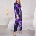 thumbnail image 2 of Bingfone Womens Pajama Sets Purple Pattern White Tiger Print,Long Sleeve Loungewear Pajamas Set-X-Large, 2 of 8