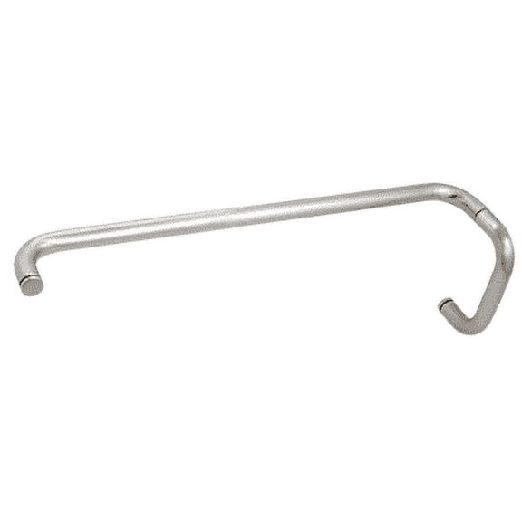 CRL BMNW6X24SC Satin Chrome 6" Pull Handle and 24" Towel Bar BM Series Combination Without Metal Washers