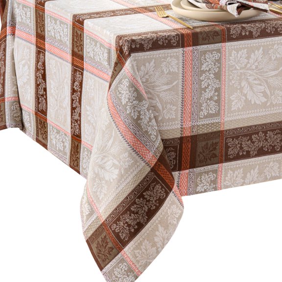 Elrene Home Fashions Windswept Harvest Jacquard Tablecloth, Multicolor, 52" x 70" Rectangle
