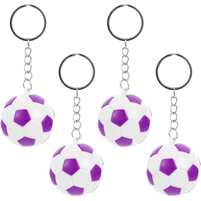 KAKOWELY 4 llaveros de fútbol con forma de balón deportivo, para mochilas, adornos colgantes, recuerdos de fiesta.