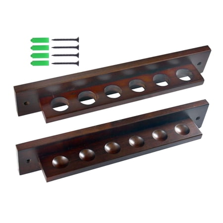Professional Billiard Cue Rack, Wooden Storage Rods Hanging Organizer Stand, 6 Cues Pool Sticks Holder for Pool Bars, Clubs, Billiard Players