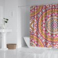 thumbnail image 3 of Mystic Ethnic Mandala Shower Curtain, Traditional Cultural Abstract Pattern, Waterproof Fade-Resistant Fabric with Reinforced Grommets, 3 of 5