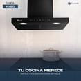 thumbnail image 4 of FLINE | Campana de cocina 60 cm | Tipo T Negro Matte| DE PARED | Controles Touch y sensor|extractora | 3 velocidades | Niza 60, 4 of 6