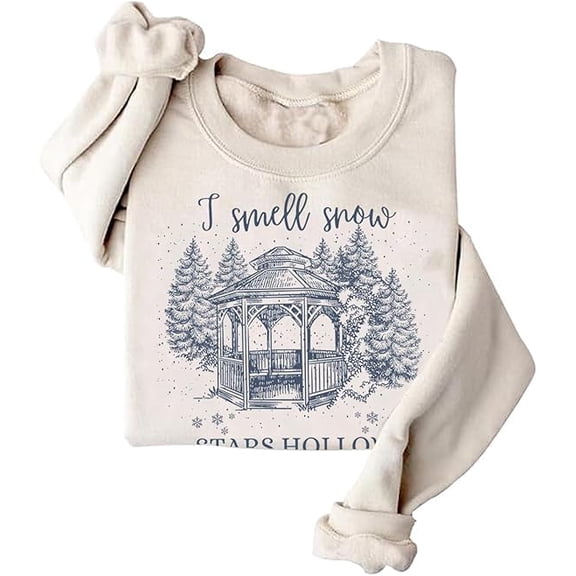 I Smell Snow Sweatshirt Snow Sweater Cute Print Graphic Shirt Long Sleeve for Women