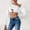 White, variant on Daiosportswear Women Fishnet Long Sleeve Crop Top See Through Shirt Sheer Blouse Outfits,Cover-Up for Women White Free Size