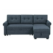 Partner Furniture Rossignol 86" Linen-Blend Fabric Rolled Arm Sofa Bed