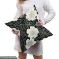 thumbnail image 5 of Ambesonne Floral Fabric by the Yard Upholstery, Dog Rose Flower Silhouettes, 2 Yards, Charcoal Grey and White, 5 of 5