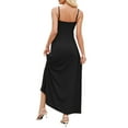 thumbnail image 4 of Jinhomg Womens Sleeveless Maxi Dress Elegant Spaghetti Strap Ruched V-Neck Dresses formal Backless Cocktail Party Wedding Guest Dress Black XXL, 4 of 8