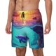 thumbnail image 1 of Balery Hawaiian Island Dolphin Bañador para hombre, shorts de playa de secado rápido con entrepierna y forro de compresión-XX-Large, 1 of 6