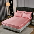 thumbnail image 5 of Black Satin Bed in a Bag 8 Pieces Queen Size Solid Stripe Comforter Set Luxury Silky Bedding Set Soft Lightweight Comforter Set Cooling Bed in a Bag, 5 of 12