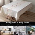 thumbnail image 5 of Table Cloth Embroidery Floral Pattern Wrinkle Free Heavy Weight Cotton Linen Farmhouse Tablecloth Decorative Fabric Tassel Table Cover for Outdoor and Indoor Use (Rectangle,140*200cm), 5 of 5