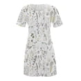 thumbnail image 4 of Robe Mini pour Femmes 2023 Été Décontractée à Manches Courtes Mignonne à Col Rond Robe Fluide à Imprimé Floral Ample Robe T-Shirt de Plage, 4 of 5