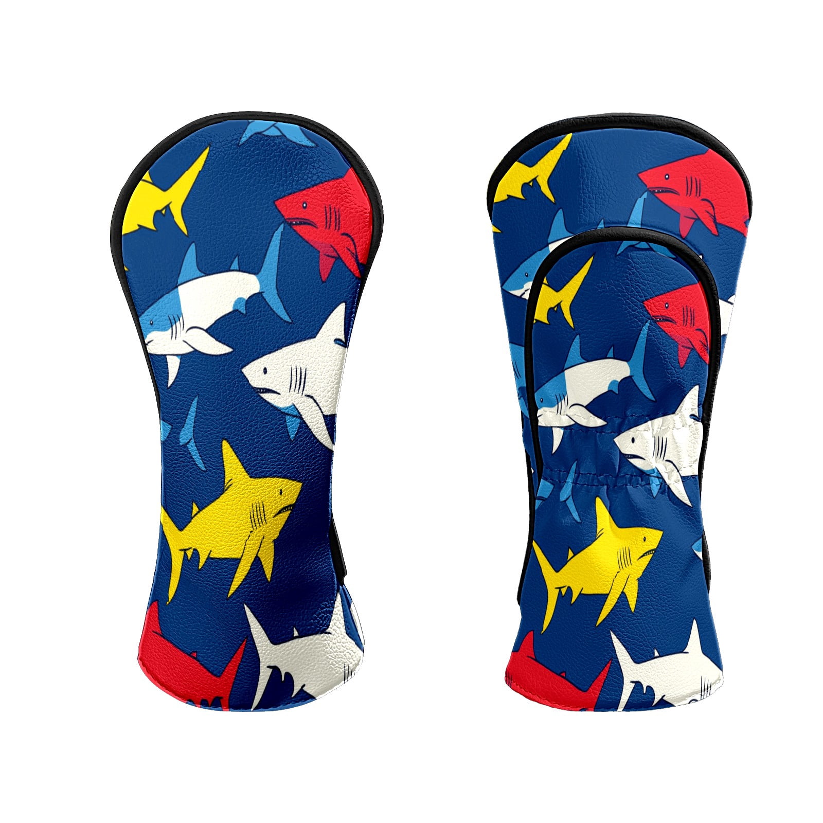 Golf Club Head Covers Shark_ColorfulUnderwater Premium Plush Velvet Lining, Waterproof Golf Headcovers Driver & Fairway Woods for Scratch Protection Novelty Gift for Men & Women