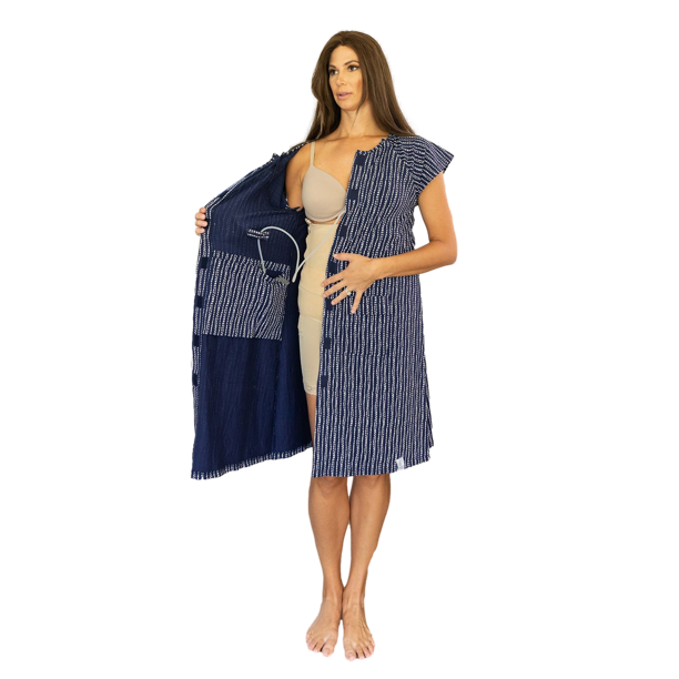 Surgical Recovery Patient Hospital Gown With Internal Pockets for Post