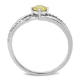 thumbnail image 3 of DA118 - Bague en Acier Inoxydable Poli (Sans Placage) avec AAA Grade CZ en Topaze, 3 of 5