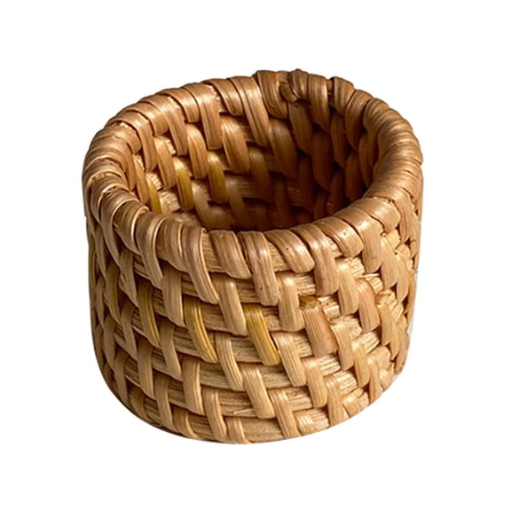 OIUR Rattan Woven Napkin Ring Handmade Rustic Napkin Ring Reusable Napkin Holder Table Decor for Wedding Party Everyday Use
