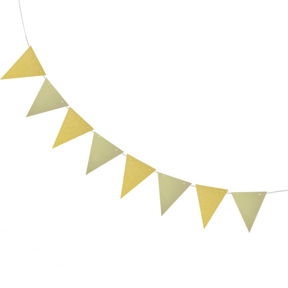 UNOMOR 3 Glitter Birthday Banners Pennant Flag Garland For Outdoor Sturdy Streamers Shiny Bright Colors