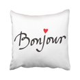 thumbnail image 1 of RYLABLUE Pink Drawing Bonjour Lettering Ink White Hello Abstract Animal Calligraphy Drawn France Pillowcase Pillow Cover 18x18 inches, 1 of 1