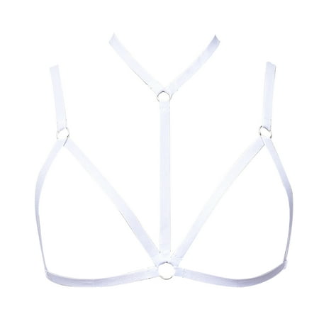 

1111Fourone Cage Bra Elasticity Valentine Present Premium Material Cupless Gallus Underwear Passion Sweet Gift Unique Design Harness Bras White