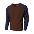 thumbnail image 2 of OIOLOYJM Waffle Shirts for Men Casual Henley Workout Golf Shirts Long Sleeve Knit T-Shirt Thermal Warm Soft Button Comfort Tops Coffee S, 2 of 5