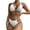 White, variant on Gubotare Bikinis For Women Push Up Women's Bohemian Swimsuit Strappy Tie Side Bikini Set Triangle Cheeky String Brazilian Swimwear,White L