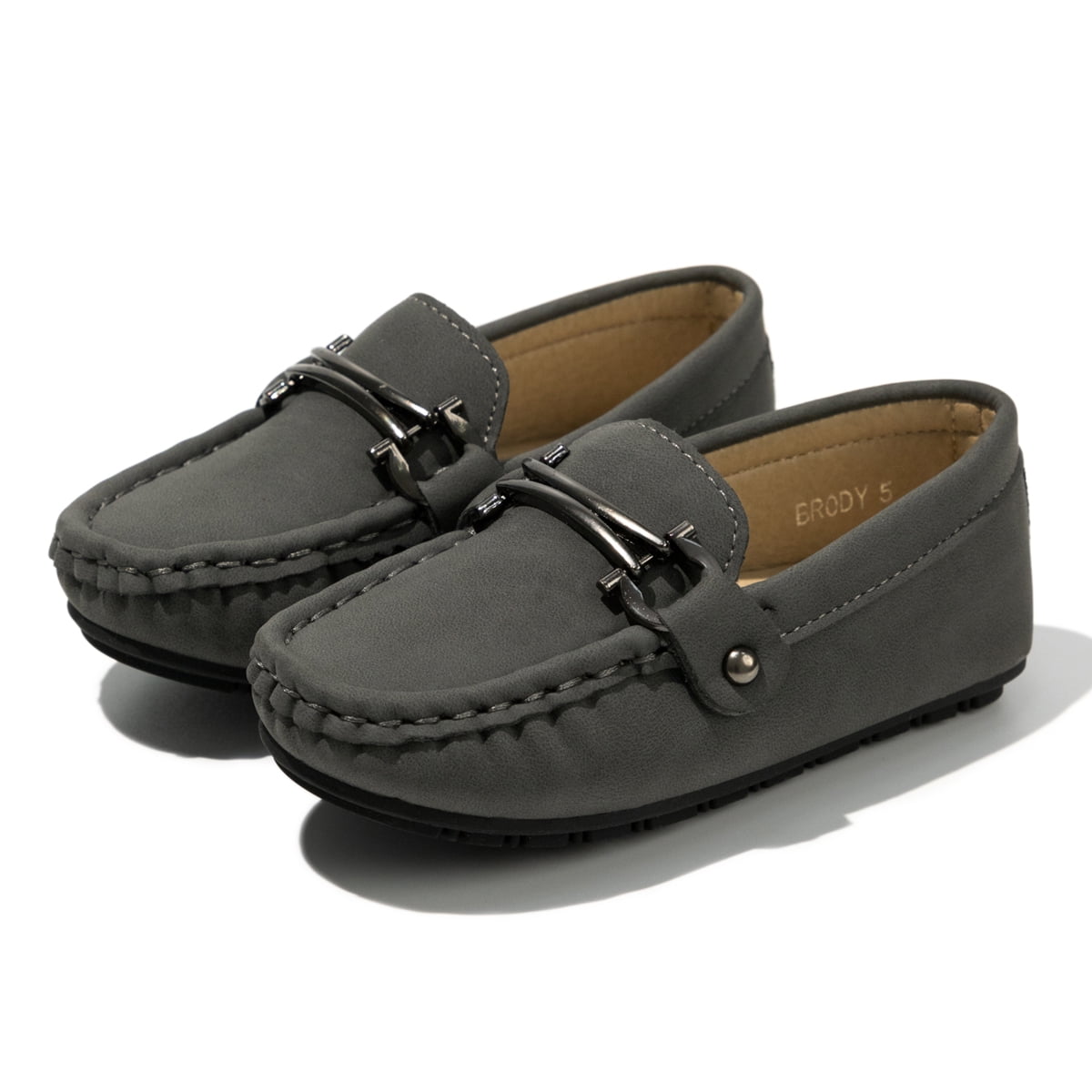 UBELLA Toddler Boys Suede Leather Slip-On Loafer Boat Dress Shoes 