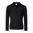 thumbnail image 4 of SAWOBUUN Men's Long Sleeve Shirt Slim Fit Classic Button Collar Top Solid Color Stretch Business Office Casual Pullover, 4 of 9