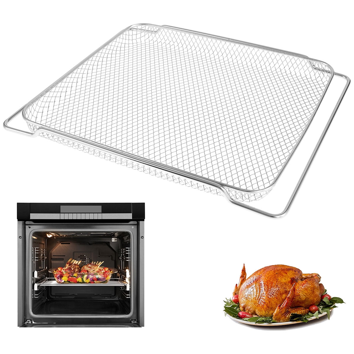 Air Fryer Rack Rectangle Basket Tray Oven Dehydrator Mesh Racks