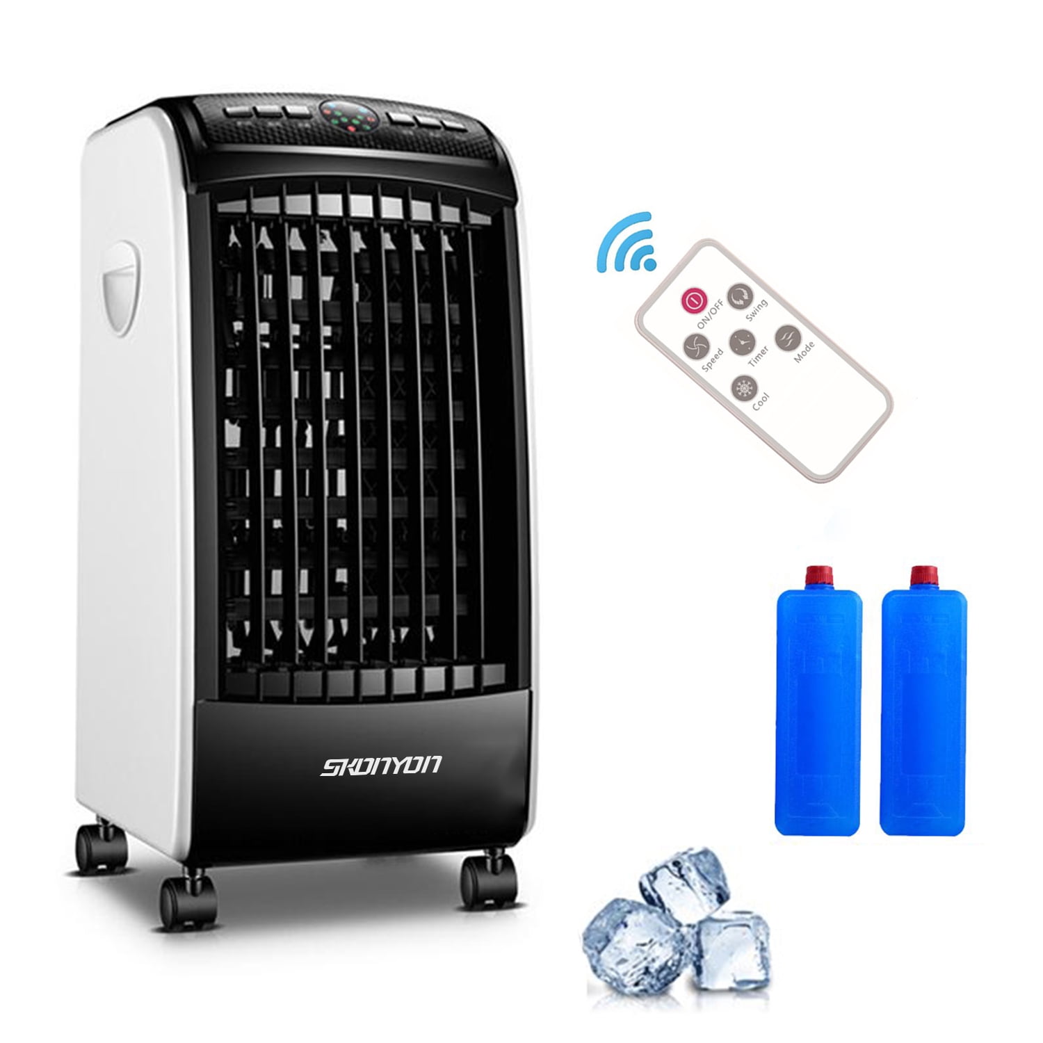 7.5-Hour Timer Function Conditioning for 125 Square Feet Low Energy with Fan & Humidifier Suitable Home Office AC Portable Air Conditioner Quiet Mobile Air Cooler with Ice Tray & Remote Control 