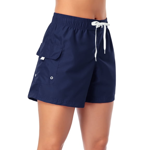 Adoretex Women's Quick Dry Water Board Shorts - Lightweight, Functional, Comfortable Swim Bottoms (FB006) - Navy - X-Small