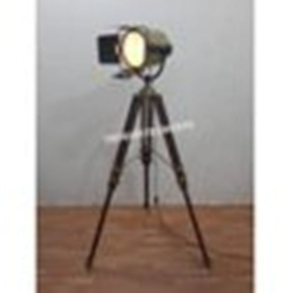 Thor Instruments Studio Antique Designer LED Tripod Floor Lamp Wooden Tripod Vintage Home Made Decor Rustic Vintage Home Decor Gifts