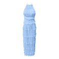 thumbnail image 4 of MDUKONU Womens Skirt Suit Short Skirt Set with Backless Lace Crop Top and Long Skirt for Beach Club Dress Blue S, 4 of 5