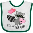 thumbnail image 3 of Inktastic Stealin' Your Heart Cute Raccoon Boys or Girls Baby Bib, 3 of 4