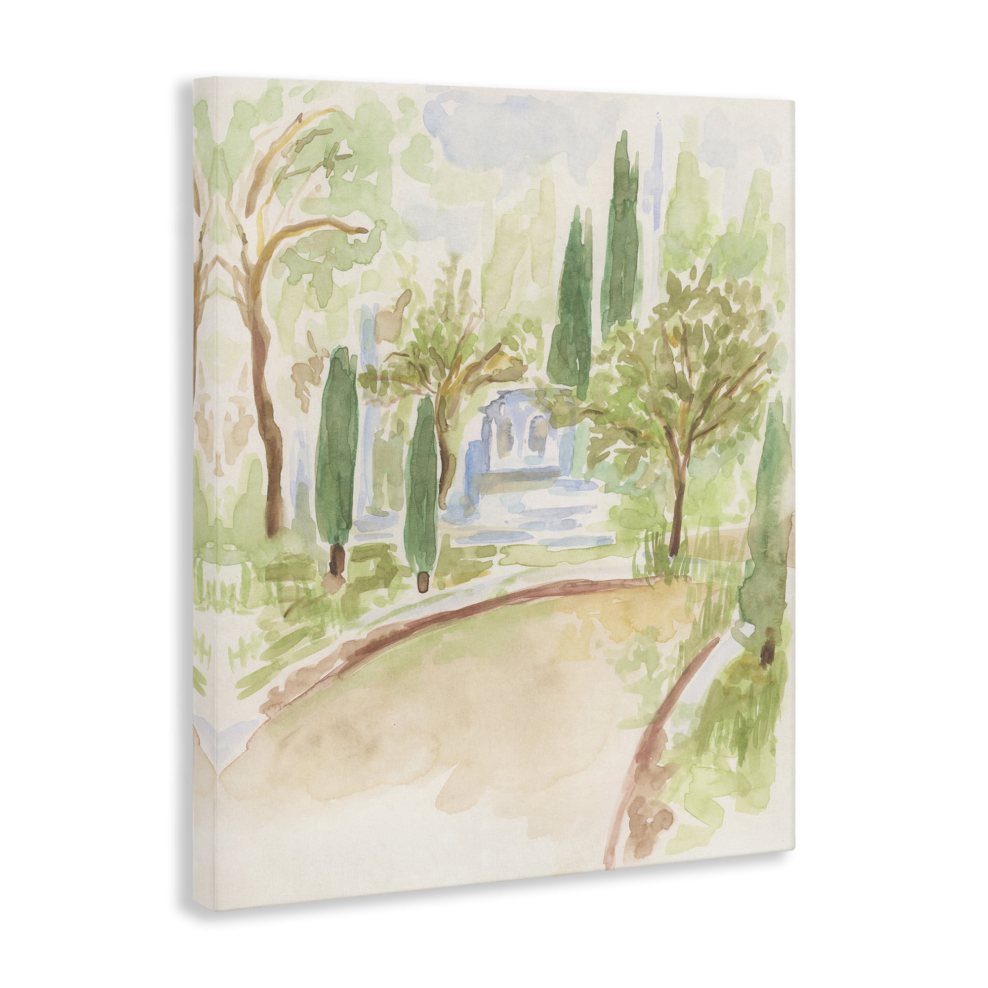Stupell Industries Path to Cottage Abstract Landscape & Nature Painting Wrapped Canvas Art Print Wall Art, 16 x 20