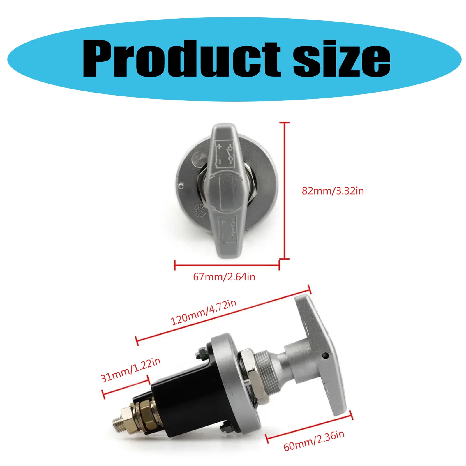 RUISINERY Heavy Duty Battery Disconnect Switchs for Trucks Motorhomes and Boats with High Current Capacity Marine & Automotive Use