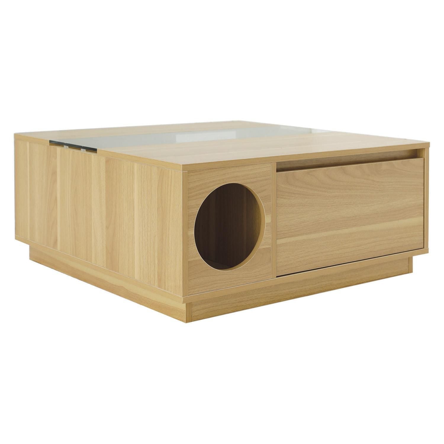 Instachew YUME Cat Play and Coffee Table Oak One Size