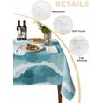 thumbnail image 2 of Aqua Coastal Beach Table Cloth, Modern Oil Painting Nautical Waterproof Tablecloth for Square Tables, Reusable Washable Fabric Table Cover for Restaurant Kitchen Dining Tables 54"x54", 2 of 6