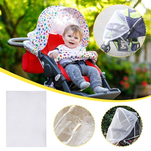 Uklsqma Mosquito Net for Umbrella Trolley Half Cover | Breathable Polyester Stroller Insect Screen | Machine Washable Bug Shield for Car Seat Playpen Bassinet | Portable Protective Cover for O