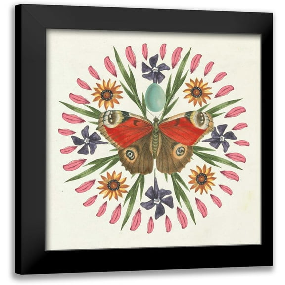 Wild Apple Portfolio 12x12 Black Modern Framed Museum Art Print Titled - Butterfly Mandala II