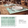 thumbnail image 3 of Placemats Set of 4, Green Woven Placemat, Linen Place Mats for Kitchen/Dining Tables, Modern Abstract Art Ombre Striped Washable Table Mats for Party, 3 of 8